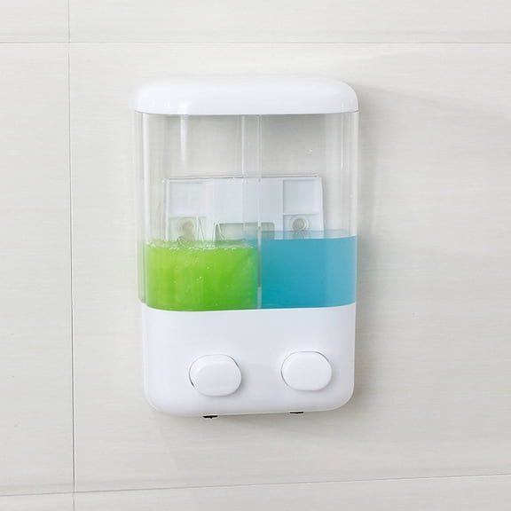 SEWCHICS Wall Mounted Soap Dispenser White Refillable Shower Container for Shampoo, Conditioner, Body Wash, and Cream