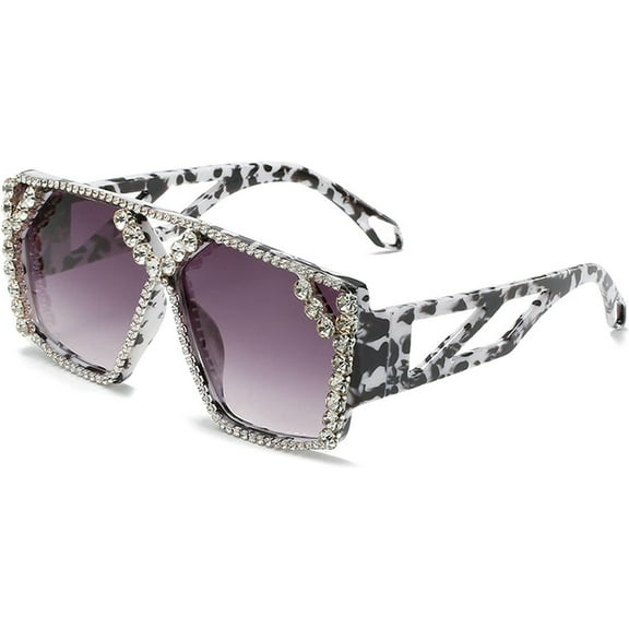 Oversized Square Diamond Sunglasses Women 2021 New Luxury Bling Rhinestone Sun Glasses Colorful Crystal Glasses Shades