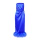 thumbnail image 2 of Txlixc, vestido largo de Color liso para mujer, vestido sin tirantes con dobladillo con adorno de felpa, vestido con abertura en la espalda, vestido doche con espalda descubierta en el pecho Txlixc  Estilo de ocio, 2 of 3