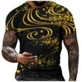 thumbnail image 1 of QIPOPIQ T-Shirts à Manches Courtes pour Hommes à Col Rond Hommes T-Shirts Graphiques à Motif Drôle Mode d'Été Chandail à Enfiler T-Shirt Imprimé Hauts Cadeau pour Père et Lui 2024 Liquidation Jaune m, 1 of 4