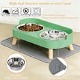 thumbnail image 3 of Elevated Cat Bowls with Food Mat, Splash Proof Anti Vomiting Raised Cat Food and Water Bowl Set, 2 Stainless Steel Dishes for Cats and Puppy, Pet Bowl for Indoor Cats White, 3 of 6