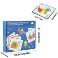 thumbnail image 3 of Ke1Clo 155 Pieces Shape Matching Wooden Puzzle, Early Childhood Education Color Sorting Toy with Double-Sided Cards, Building Blocks Set for Kids Learning Shapes Colors, 3 of 7