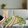 thumbnail image 3 of Crocodile Soft Flannel Fleece Throw Blanket, Digitally Generated Beefy Alligator, Cozy Plush for Indoor and Outdoor Use, 50" x 70", Apple Green White, by Ambesonne, 3 of 5