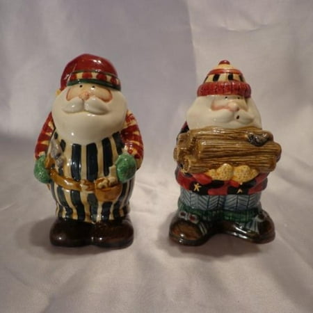 Debbie Mumm Bird - SALT AND PEPPER SHAKER ~ WOODLAND SANTA Debbie Mumm