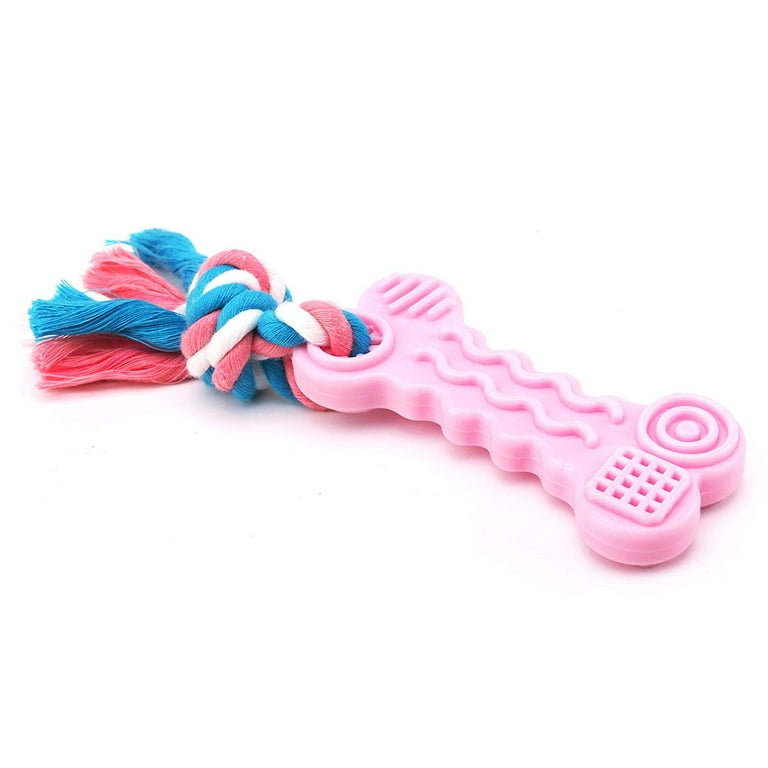 Dog Teething Toys for Puppies - Squeaky Plush for Puppies to Keep Them Busy,  Anxiety Relief. Dog Toys For Small Dog. Teething Chew Toys With Rope 100%  Cotton, Durable, Safe Interactive Dog