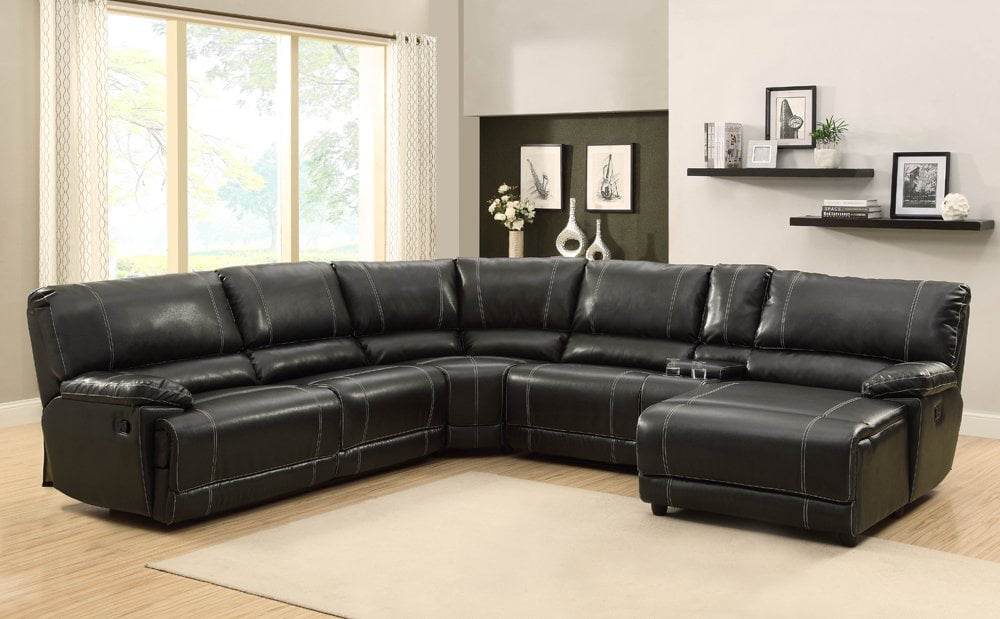 leather sectional sofa with cupholder and chaise