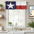 thumbnail image 2 of Texas Star Flag Valances for Windows, Star and White Red Stripe Valance Window Treatment Rod Pocket Short Curtains Valances for Kitchen Bathroom 60"W x 14"L, 2 of 9