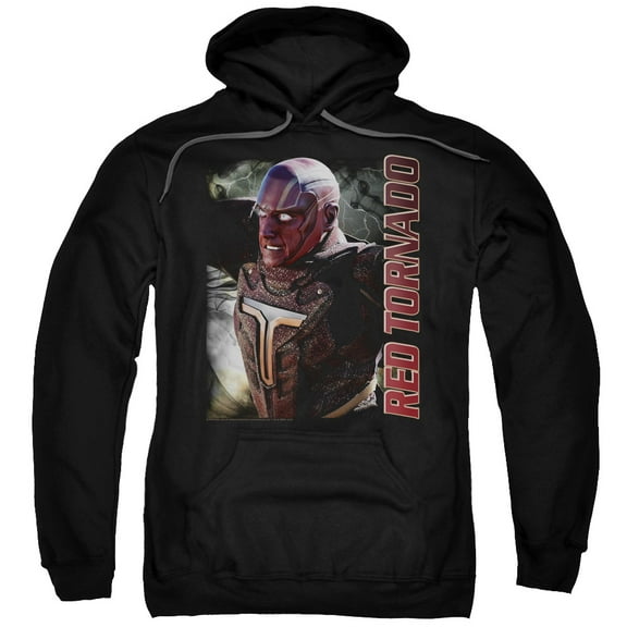 Supergirl Red Tornado Adult Pullover Hoodie Sweatshirt Black