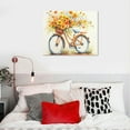 thumbnail image 3 of Cuadro de pared con diseño de bicicleta amarilla de ONETECH, acuarela abstracta, bicicleta con ramo de flores, flores silvestres, cuadro en lienzo para cocina, sala de estar, dormitorio y baño, 3 of 7
