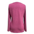 thumbnail image 5 of Sweaters For Women Long Sleeve V Neck Ribbed Pullover Fall Winter Button Solid Color Elegant Top 2025 Outdoor Daily Women Sweaters Red S, 5 of 5