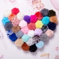 thumbnail image 4 of Bola de peluche de conejo perezoso de imitación con llavero, embrión, pompón de piel artificial esponjoso, llavero, accesorios de joyería, 4 of 5
