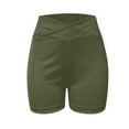 thumbnail image 5 of Women V Cross Waist Workout Shorts Lifting High Waisted Biker Shorts, 5 of 5