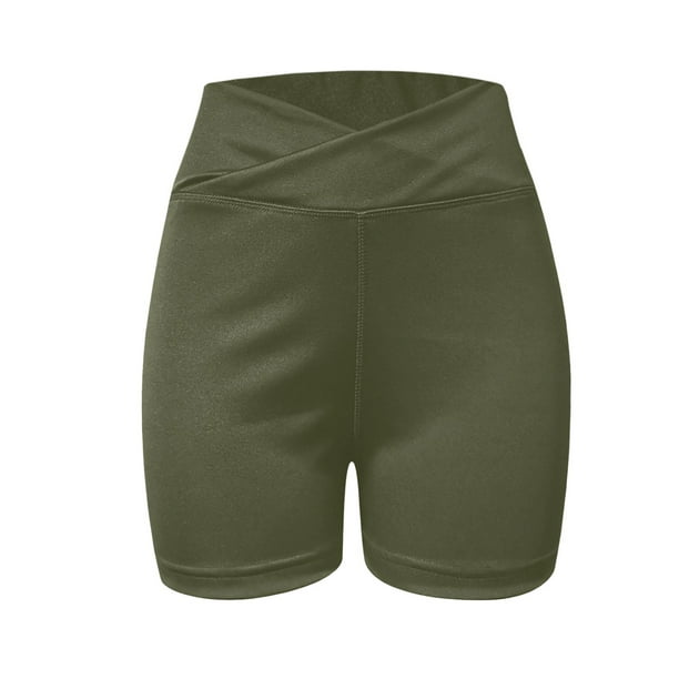 Gibobby Shorts Mujer Pantalones cortos de talle en la cintura Butt V Shorts High Workout Women Lifting Biker Yoga Shorts Verde XL Bodega Aurrera en linea