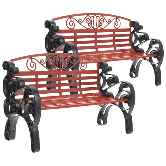 WHAMVOX 2 Pcs Small Benches for Spaces Fairy Garden Park Chair Model
