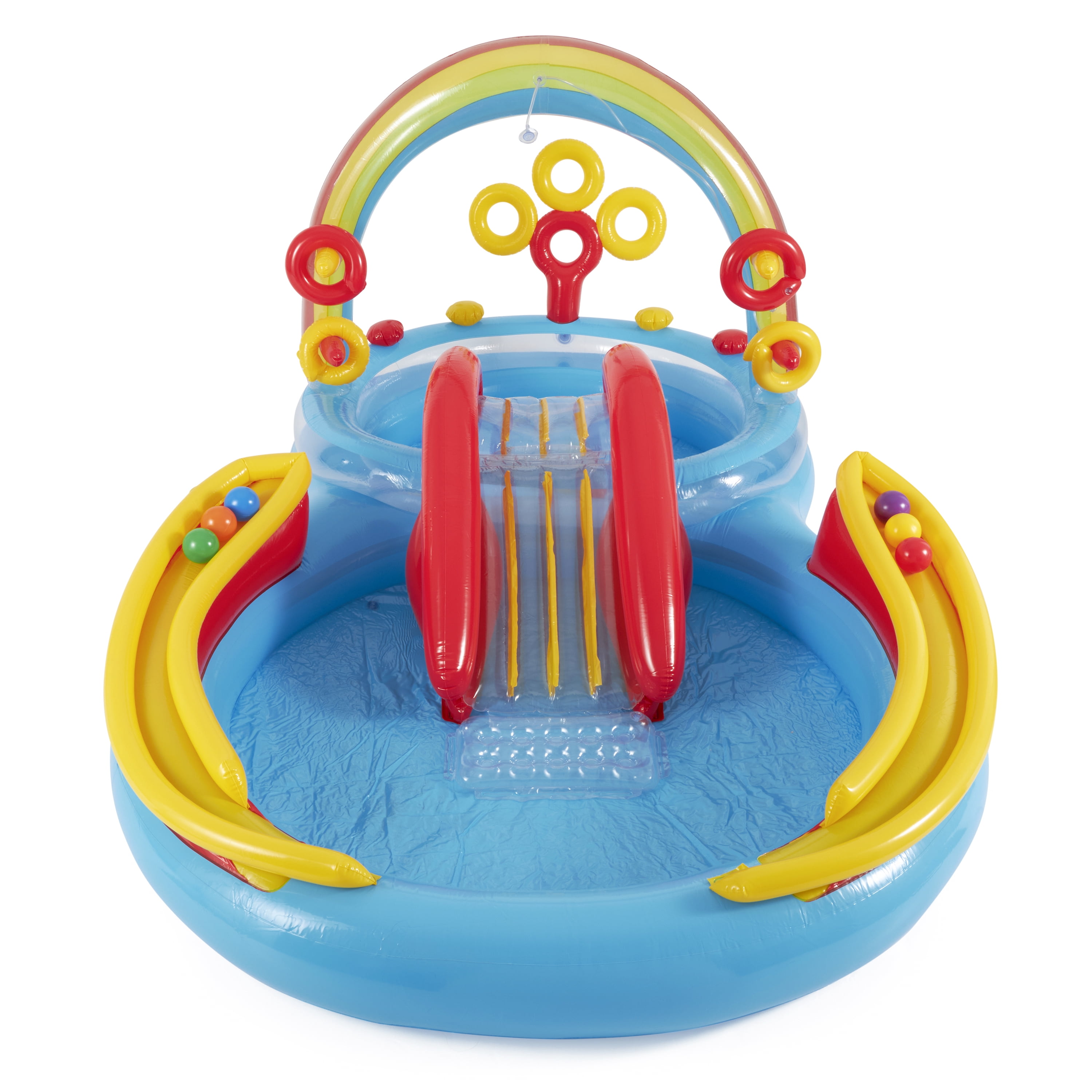 Intex Rainbow Ring Inflatable Play Center Pool with Fun Ballz, 100 Pack