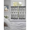 thumbnail image 3 of Black White Boho Bathroom Window Curtain, Vintage Abstract Art Ethnic Tribe Light Filtering Coffee Kitchen Curtains, Bedroom Living Room Curtains 2 Panel 84"x45", 3 of 6