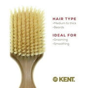 Kent OG2S Beechwood Soft Bristle Hair Brush and Facial Brush for Beard Care - Exfoliating Soft White Natural Boar Bristle Brush for Mens Grooming, Hair Care, and Beard Straightener for Men's Skin