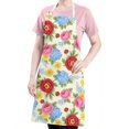 thumbnail image 5 of Pioneer Flower Floral Print Pattern Apron for Women and Men, Cotton Linen Waterproof with Pockets, Adjustable, 33x27 Inch for Kitchen, Gardening, BBQ, Salon, 5 of 6