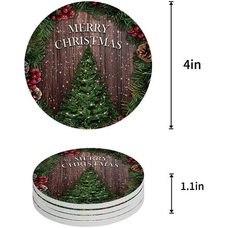 Pine Tree Round Ruffle Velvet Coaster Set main image 0