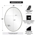 thumbnail image 4 of ANDY STAR Modern 22 x 30" Oval Wall Hanging Bathroom Mirror, Matte Black, 4 of 8