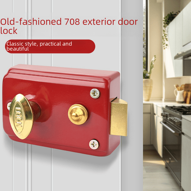 Cerradura de puerta Tauren 708 Cerradura de puerta Cerradura de puerta interior y exterior Cerradura de puerta con núcleo de embutir para interior Puerta de madera Puerta de hierro Cerradura de