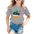 thumbnail image 4 of MUXiin Girls Easter T Shirts Bunny Eggs Short Sleeve Tee for Toddler Comfortable Easter Day Summer Tops T Shirt for Boys and Girls Easter Gifts for Boys(Grey,12-13 Years), 4 of 5