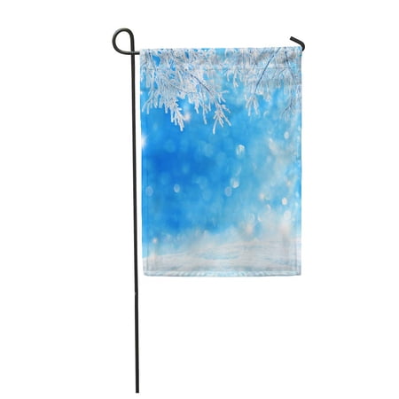 SIDONKU Blue Christmas Winter Xmas Cold Snowy Morning ICY Snow Beautiful Garden Flag Decorative Flag House Banner 12x18 inch