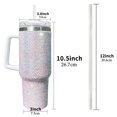 thumbnail image 2 of 40 oz Bling Stainless Steel Tumbler with Straw-Purple, 2 of 5