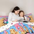 thumbnail image 4 of Erosebridal Soccer Sport Queen Comforter Set for Kids Boys Girls, Ice Cream Drip Waffle Bedding Comforter Set, Colorful Polka Dots Reversible, 1 Comforter and 2 Pillowcases, 4 of 6