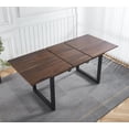 thumbnail image 4 of Walnut Finish Extendable Dining Table with Metal Legs - Adjustable Length from 55.11 to 70.86 Inches for Small Spaces, Kitchens, and Living Rooms, 4 of 7
