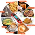 thumbnail image 5 of Termómetro de cocina digital con temporizador, termómetro de cocina de lectura instantánea con pantalla LCD de doble sonda y ajustes de alarma para carne, barbacoa, repostería, leche, etc. (rojo), 5 of 5