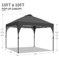 thumbnail image 6 of Ainfox 10'x10'Pop Up Canopy Tent Windproof UV Shelter for Outdoor Events Parties Camping,Black, 6 of 10