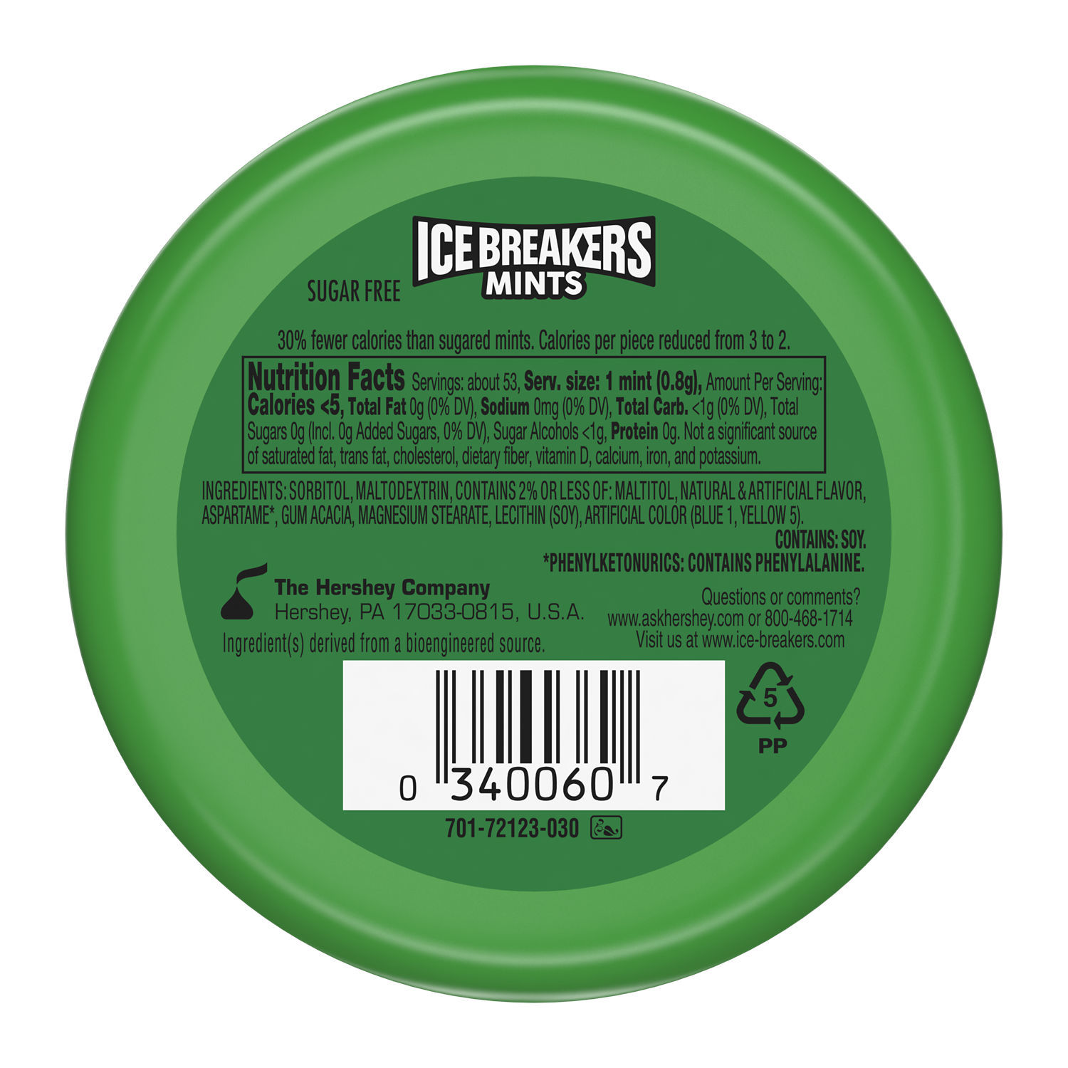 Ice Breakers Spearmint Sugar Free Mints, Tin 1.5 oz (Pack of 4 ...