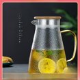 thumbnail image 2 of 1.8L Large Capacity Hammer Patterned Glass Water Jug Set with Steel Lid - Heat-Resistant, Explosion-Proof & Transparent Design for Cold/Hot Water, Stylish Kitchen Accessory & Ideal Gift for, 2 of 6