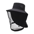 thumbnail image 2 of Mesh Sun Hat, Mosquito Protection Fishing Cap, Outdoor Hiking Hat, Breathable Foldable, Nylon Material, Black, 1pc, 2 of 7