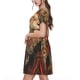 thumbnail image 2 of Disketp Majestic Cosmic Lion para Vestido de Manga Corta para Mujeres, Vestidos de Verano para Mujeres, Casual y Holgado para la Playa, 2 of 6