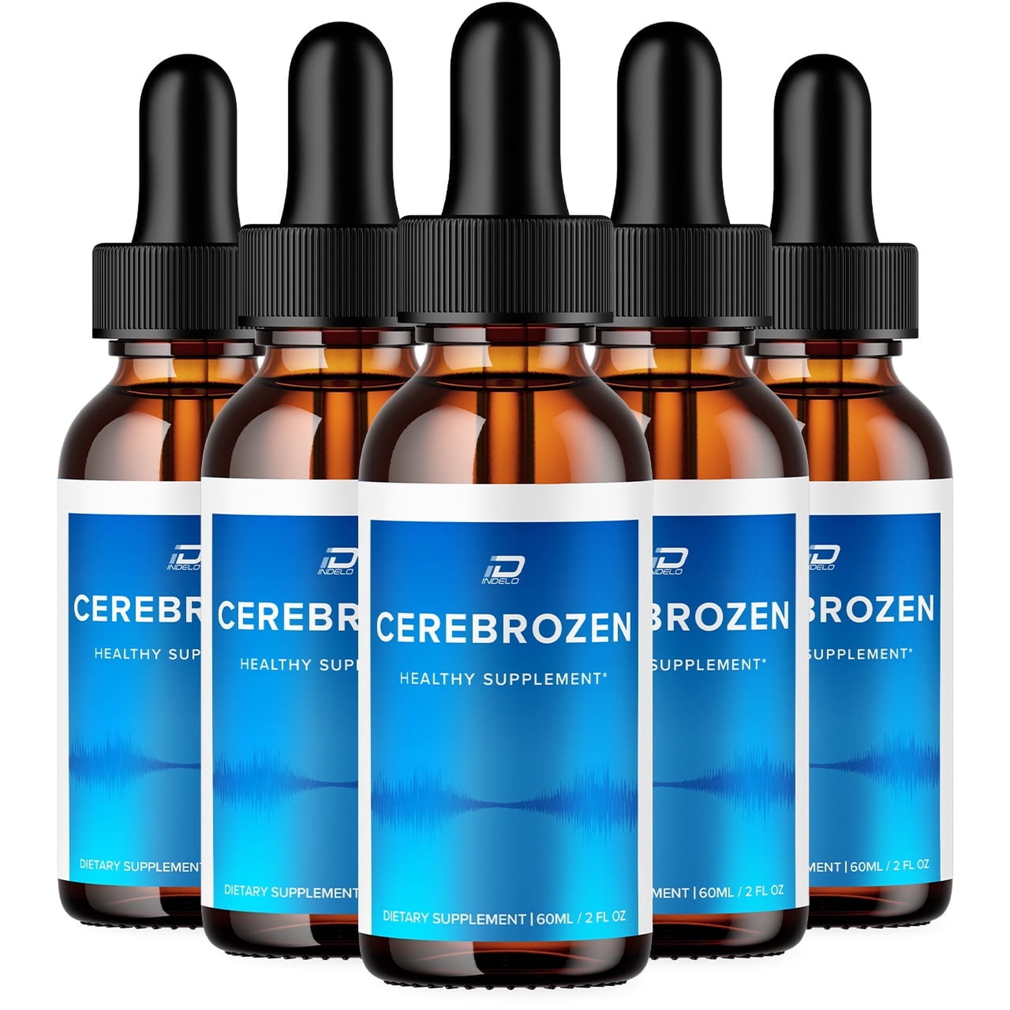 Cerebrozen Drops Blood Formula Supplement - Advanced Formula Cerebrozen Blood Droppers Support Cerebrozen Tinnitus 5 Pack - 300 ML