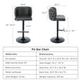 thumbnail image 6 of Swivel Bar Stools Set of 4, PU Leather Bar Stools with Back, 25"-33" Counter Height to Bar Height Adjustable Stool Chairs, for Kitchen Island Pub Dining Room (4Pcs, Dark Gray), 6 of 6