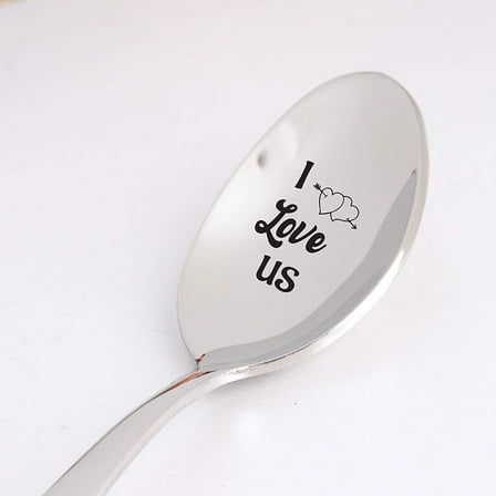 Wedding Gift for Wife Husband | I Love Us Engraved Spoon Gift for Couple | Valentine Gift for Girlfriend from Boyfriend | Christmas Birthday Holiday Gift for Men Women
