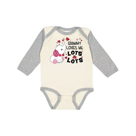 

Inktastic Grammy Loves Me Lots and Lots- Cute Elephant Gift Baby Boy or Baby Girl Long Sleeve Bodysuit