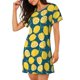 thumbnail image 2 of Disketp Lemon para Camisón Corto de Manga Corta para Mujeres, Camisón Cómodo con Escote Redondo, Bonito y Confortable, 2 of 6