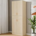 thumbnail image 2 of Cozy Castle Kitchen Pantry Storage Cabinet 71" Tall 4 Doors Wood Freestanding Cupboard with Sliding Drawer and 2 Adjustable Shelves for Dining Room Living Room, Laundry, Bathroom,, 2 of 6