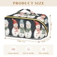 thumbnail image 4 of FORMRS Makeup Bag Travel Cosmetic Organizer for Women Fold Flat Zipper Pouch with Handle, Green Snowmen, 4 of 8