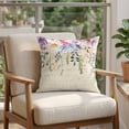 thumbnail image 4 of 16x16 Pillow Covers Set of 2, Wild Flowers Square Throw Pillow Covers for Couch/Sofa/Living Room, Vintage Country Floral Leaf Plant Beige Decorative Soft Pillowcases for Couch Throw Pillows, 4 of 9