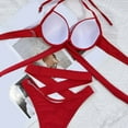 thumbnail image 6 of Zermoge Swimwear Swimsuit Women, Ladies Fashion Solid Color Print Split Bikini Minimalistic Sexy High Waist Laceing Sling Women's Swimsuit, 6 of 6