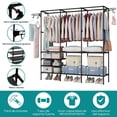thumbnail image 2 of Organizador de Metal para Ropa, Perchero de Pie Organización, Closet, Perchero de Pie Armario para Ropa con 4 Ganchos, Rack para Ropa Simple Puede Guardar Ropa, Sombrero, Zapato,160 * 36 * 170 cm, 2 of 7