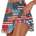 thumbnail image 1 of Jacenvly - Falda corta con pantalones cortos para mujer, estilo moderno, de verano, plisada, de tenis, atlética, elástica, corta, para yoga, de dos piezas, ligera, color azul, 1 of 2