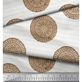 thumbnail image 3 of Soimoi Brown Velvet Fabric Stripe & Floral Block Print Fabric by the Yard 58 Inch Wide, 3 of 3