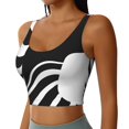 thumbnail image 2 of Daiia Abstract Monochrome Profile Printed Women's Sports Bra, Breathable Activewear Bra with U-Back Design and Removable Pads, Comfortable and Supportive for Yoga, Workout-XX-Large, 2 of 8