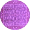 thumbnail image 1 of Ahgly Company Indoor Round Oriental Purple Industrial Area Rugs, 4' Round, 1 of 4